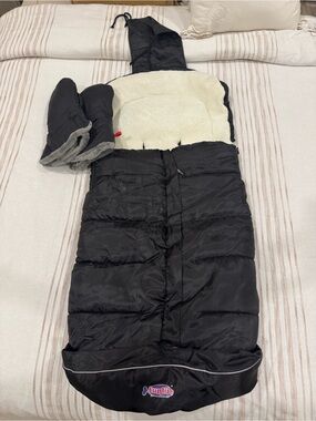 Funlife Black Stroller Footmuff with Mittens
